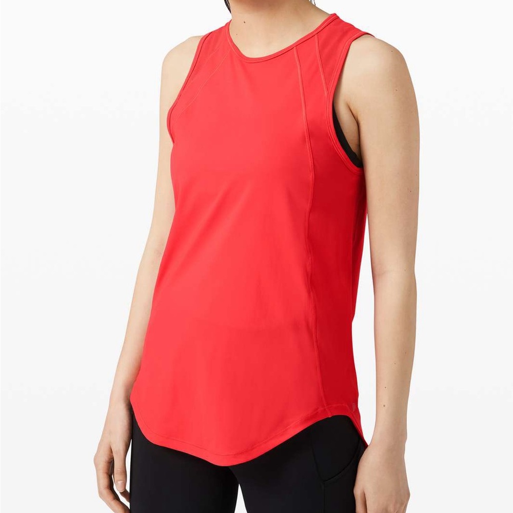 Women's Lululemon Carnation Red Sleeveless Sculpt Tank Top. - Picture 5 of 6